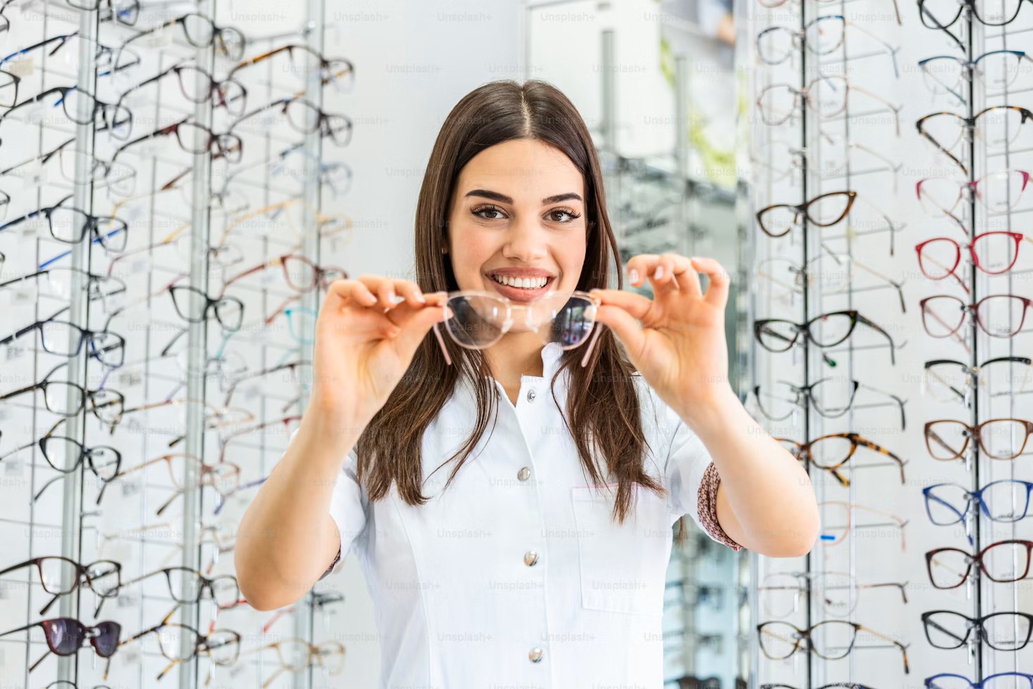 Closeup of eye exam equipment